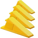Frienda 4 Pcs Jumbo Door Stoppers Heavy Duty Door Stopper Tall up to 2inch Tall Wedge TPR Large Door Wedge Stackable Big Rubber Doorstop for Hotel Carpet Hardwood Concrete and Tile (Yellow)