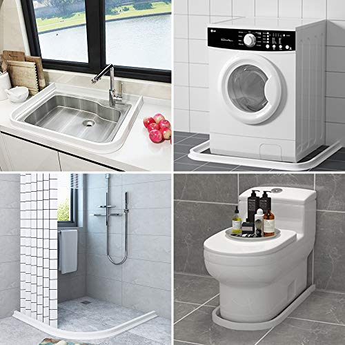 Collapsible Shower Water Dam Threshold 67 Inches Silicone Shower Barrier Keeps Water Inside Shower Pan Shower Base Water Threshold For Wet And Dry Separation Water Stopper For Bathroom, Kitchen, Sink #TOP6