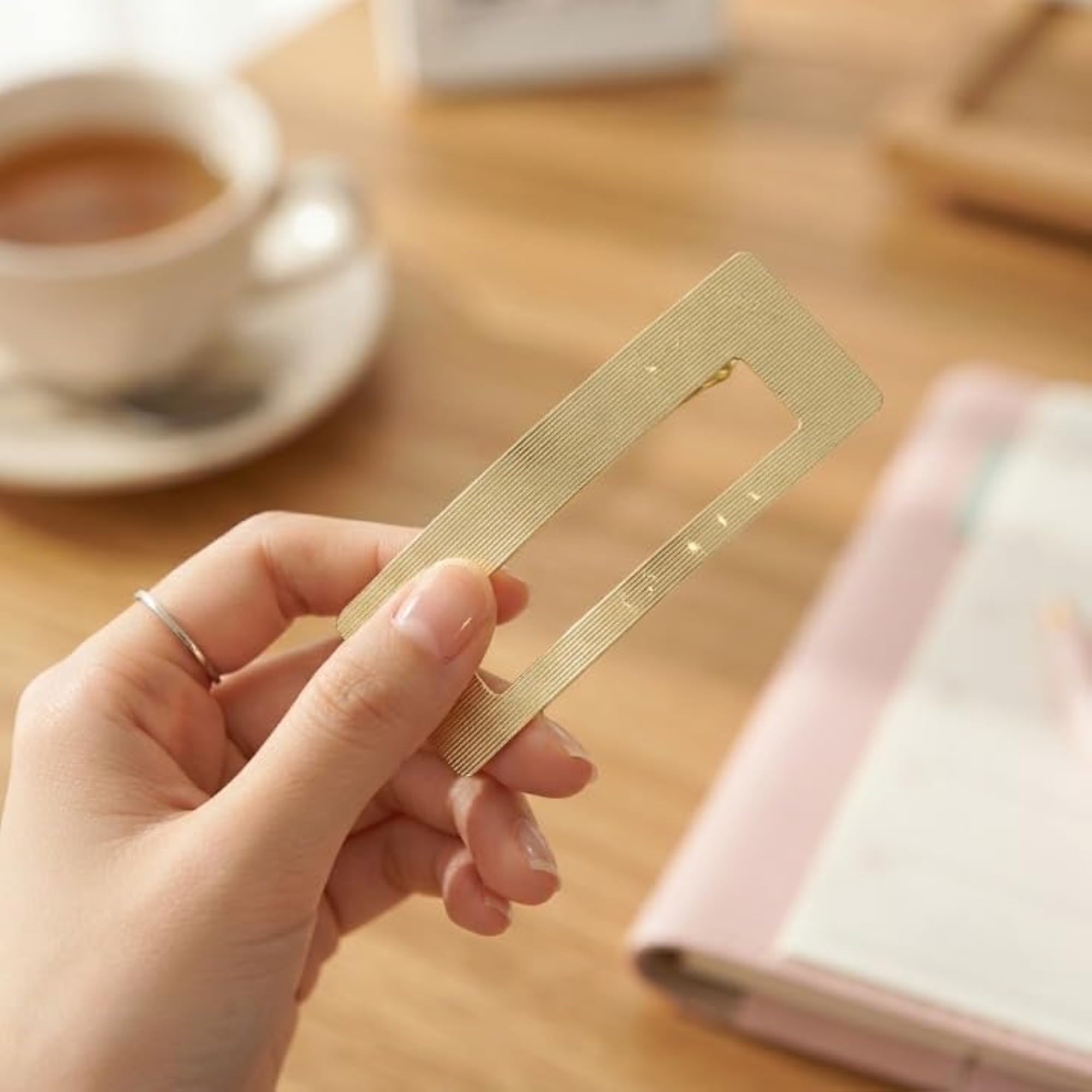 Gold Rectangular Metal Hair Barrette Clip for Women and Girls