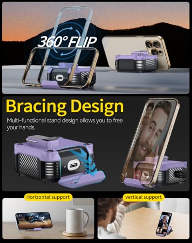 Image of Pohgelan for AirPods 4 Case with Safety Lock-Purple | Carbon Fiber Texture Cover,Magnetic Automatic Lock with Cleaning Kit&Keychain,Compatible with Magsafe