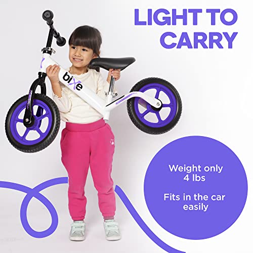 Bixe: Purple (Lightweight - 4Lbs) Aluminum Balance Bike For Kids And Toddlers - No Pedal Sport Training Bicycle - Bikes For 2, 3, 4, 5 Year Old #TOP1