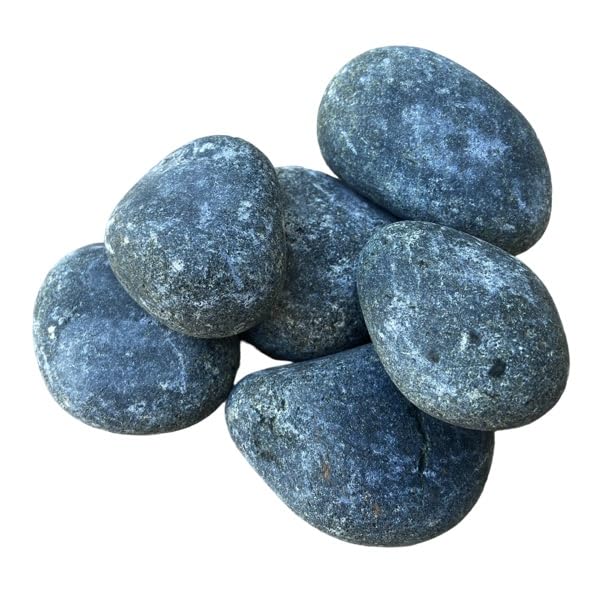 Vitau Saunasteine 20 kg Olivin Diabas Rund Heizsteine finnische Aufgusssteine 5-9 cm für Saunaofen Elektroofen Saunazubehör