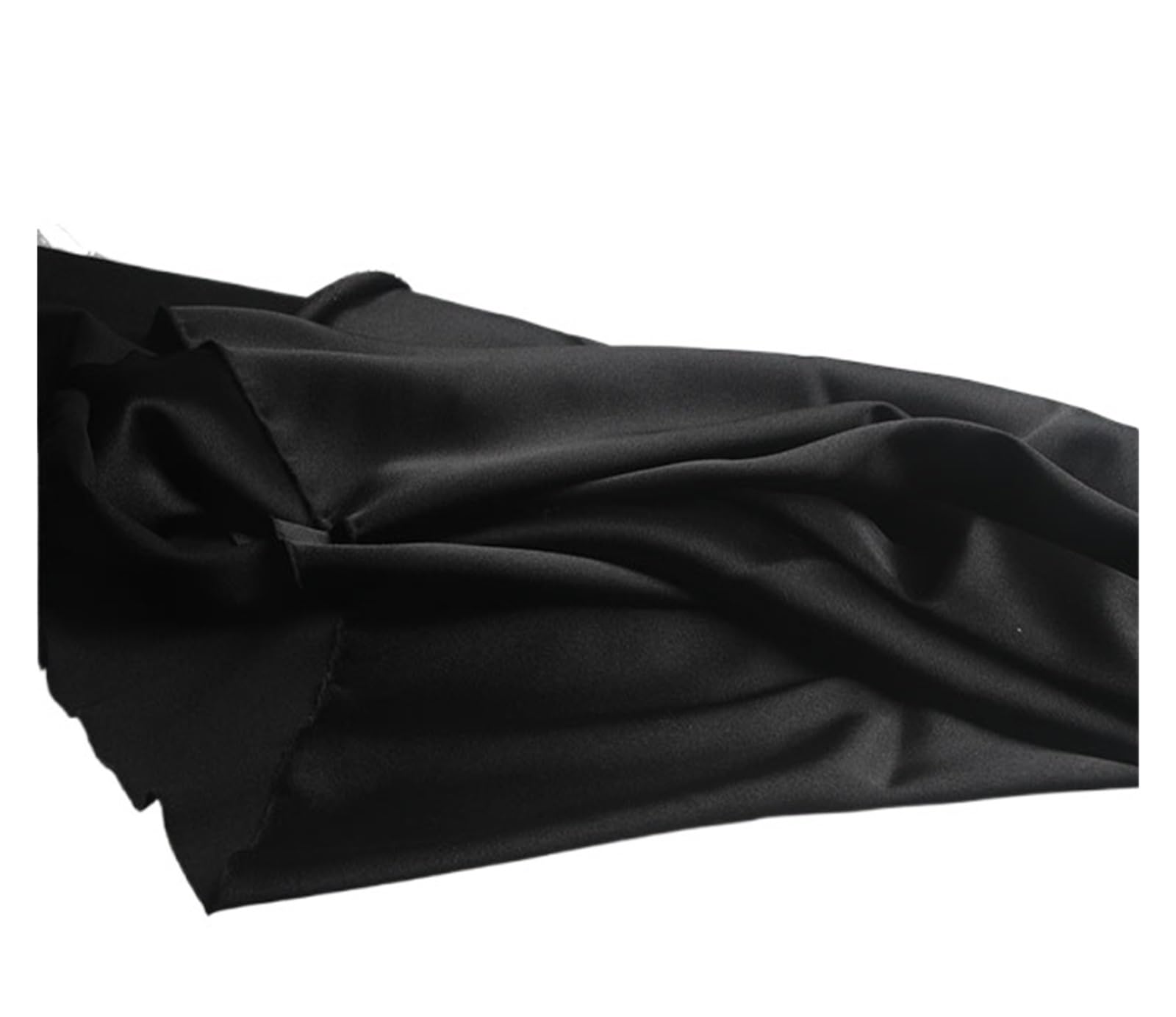 Tissu satiné uni polyester souple pour doublures et robes noires