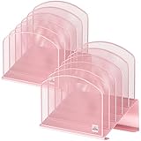 Delifox Organizador de archivos de escritorio inclinado, color rosa