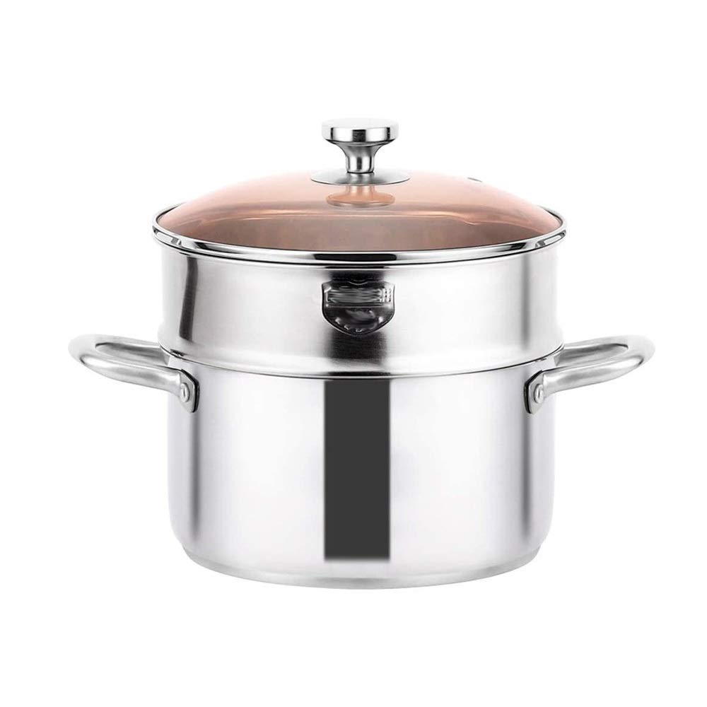 GTHTUHFD Milk Pot Steamer Thick Stainless Steel Soup Pot Steamer Gas Stove Induction Cooker Dual-Use Pot Kitchen Pot Cookware
