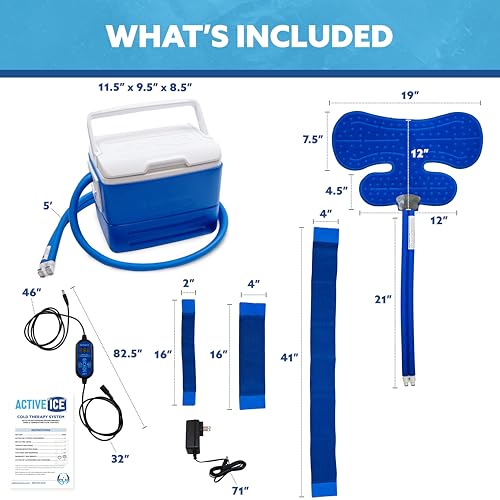 Image of Polar Active Ice 3.0 Cold Therapy Ice Machine System with Programmable Timer, Shoulder Compression Pad, Lightweight 9 Quart Cooler Freeze Kit, Quiet Pump, Strong Cryotherapy Pain Relief Treatment