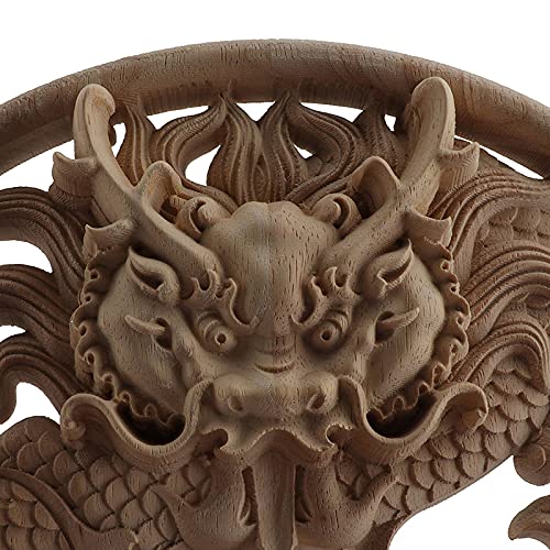 Decoración para puertas LVTFCO con relieve de madera de dragón oriental 3