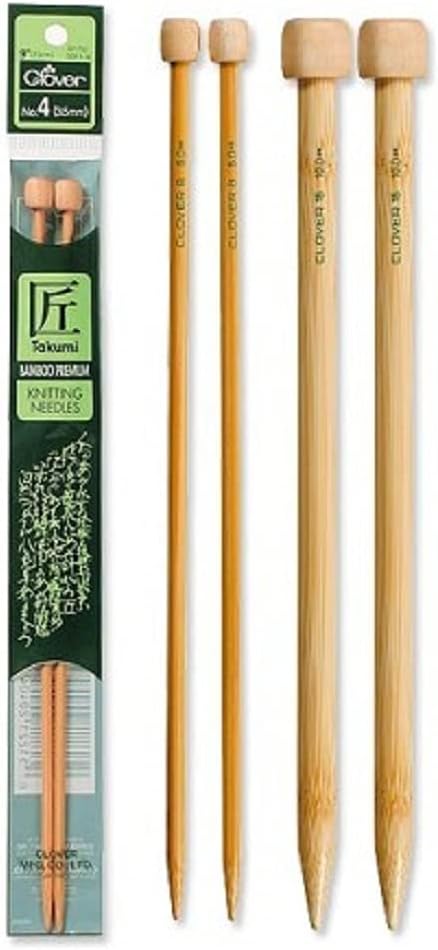 Takumi Bamboo Single Point Knitting Needles 9-inch-Size 10/6mm, Other, Multicoloured, 3.21 x 5.88 x 30.87 cm