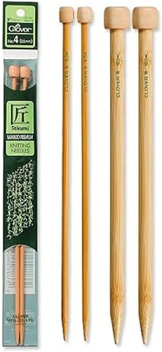 Clover Agujas de tejer, de punta simple, de bambú, de 9 pulgadas.