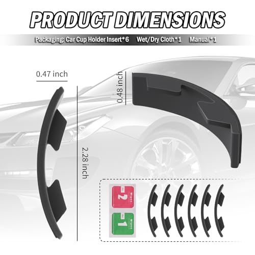 Insertos de silicona para portavasos de auto 6 piezas miniatura 2