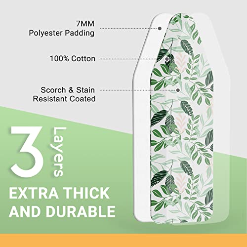 Apexchaser Ironing Board Cover And Pad 13X43 Inch, Silicone Coating, Scorch Resistant, Extra Thick Covers Padding With Elastic Edge, Cord Lock, Heavy Duty Iron Board Cover For Standard Boards #TOP3