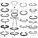 Aceshop 22 Stück Choker Halsketten Set Schwarze Samt-Halsbänder Verstellbare Gothic Tattoo Spitze Choker Ketten Stretch Samt Classic für Frauen Mädchen, Weihnachten/Geburtstag/Party/Hochzeit