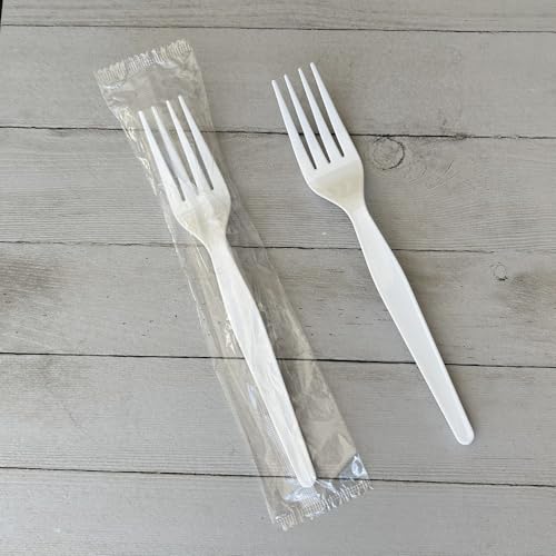 Boardwalk Heavyweight Wrapped Polystyrene Cutlery, 1,000 Count, White, Fork by Boardwalk - Used condition - Image 4