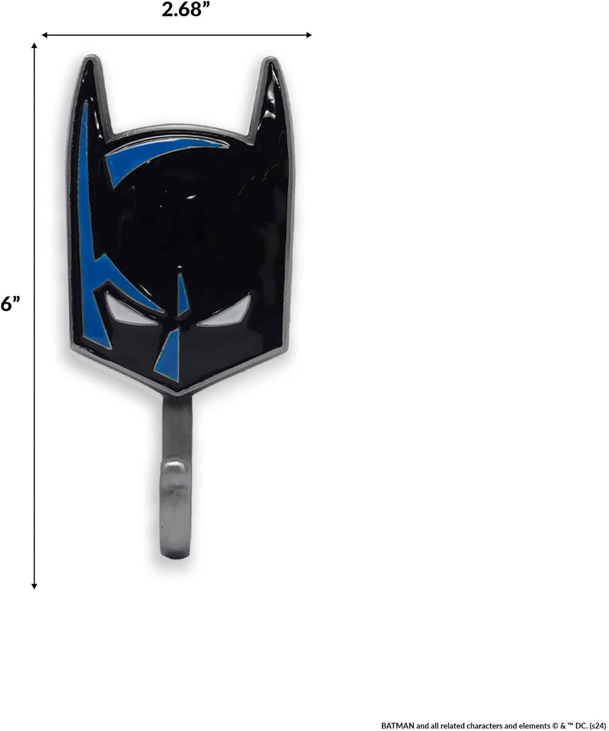 Open Road Brands DC Comics Batman Metal Wall Hook - Batman Hook for Coats, Jackets, Keys and More - Great Gift Idea