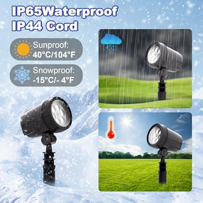 Snowflake Projection Light, Christmas Outdoor High Definition Single Head Snowflake Light, LED Snowfall Spotlight with IP65 Waterproof Rating, Suitable for Christmas Garden Decoration