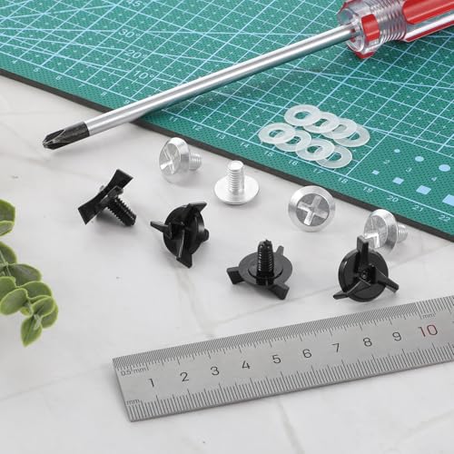 Azefnuhk 8Pcs Motorcycle Helmet Visor Screws with Rubber Washers, Corrosion Resistant Replacement Hardware Kit, for Dirt Bike & Helmet Visor Fixing, Essential Motorcycle Accessories (Black, Silver)