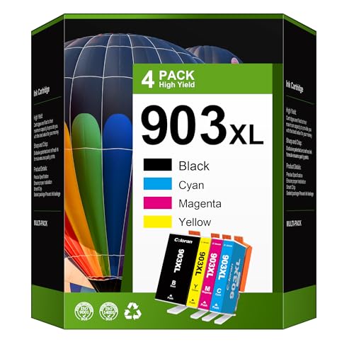 PACITEK 903XL Multipack – 4 Kompatible Druckerpatronen Für HP Officejet 6950, 6960, Pro 6970 (Schwarz, Cyan, Magenta, Gelb)