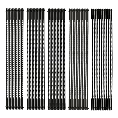 Goshoppers 60 Pièces Lames de Scie à Chantourner,127mm TPI 10/15/18/20/24 Lame Scie a Chantourner Avec Ergot,Lame de Scie en Acier au Carbone pour Couper le Bois le...