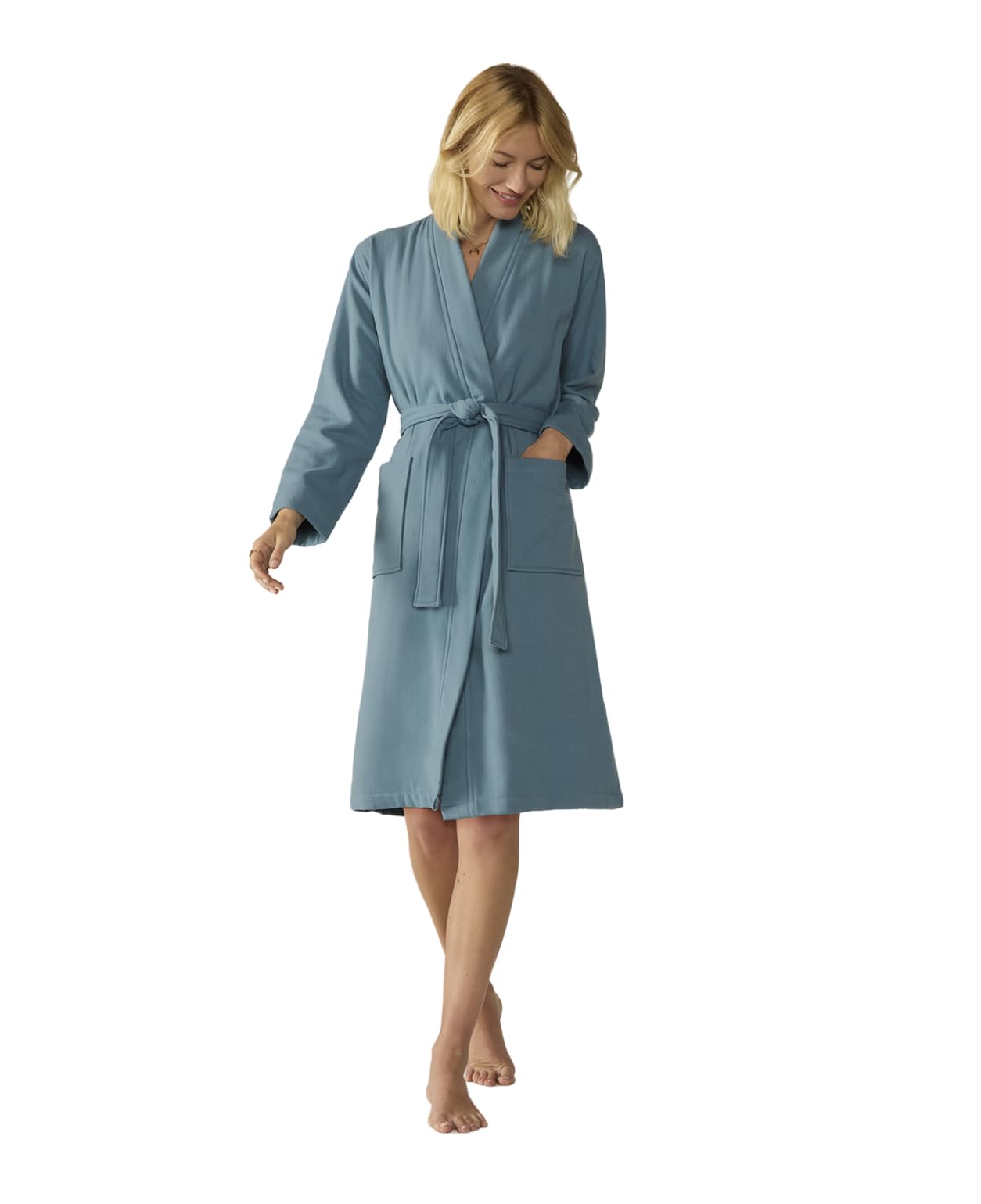 Coyuchi Organic Cotton Robe Unisex | Lightweight Breathable Terry | Soft Absorbent Sustainable Bathrobe