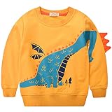 Toddler Sweatshirts Dinosaur Shirts Clothes for Boys Long Sleeve Cartoon Space Pullover Tops for Kid