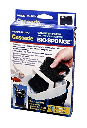 Image of Penn-Plax Cascade 500 /350 GPH Canister Filter Aquarium Bio Sponge Replacement, 1 Pack