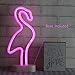 ENOULI Flamingo Neon Light Signs Pink LED Neon Art Decorative with Holder Base Table Light Marquee Signs/Wall Decoration for Kids' Room Birthday Party Light Bar Recreational Wedding Party