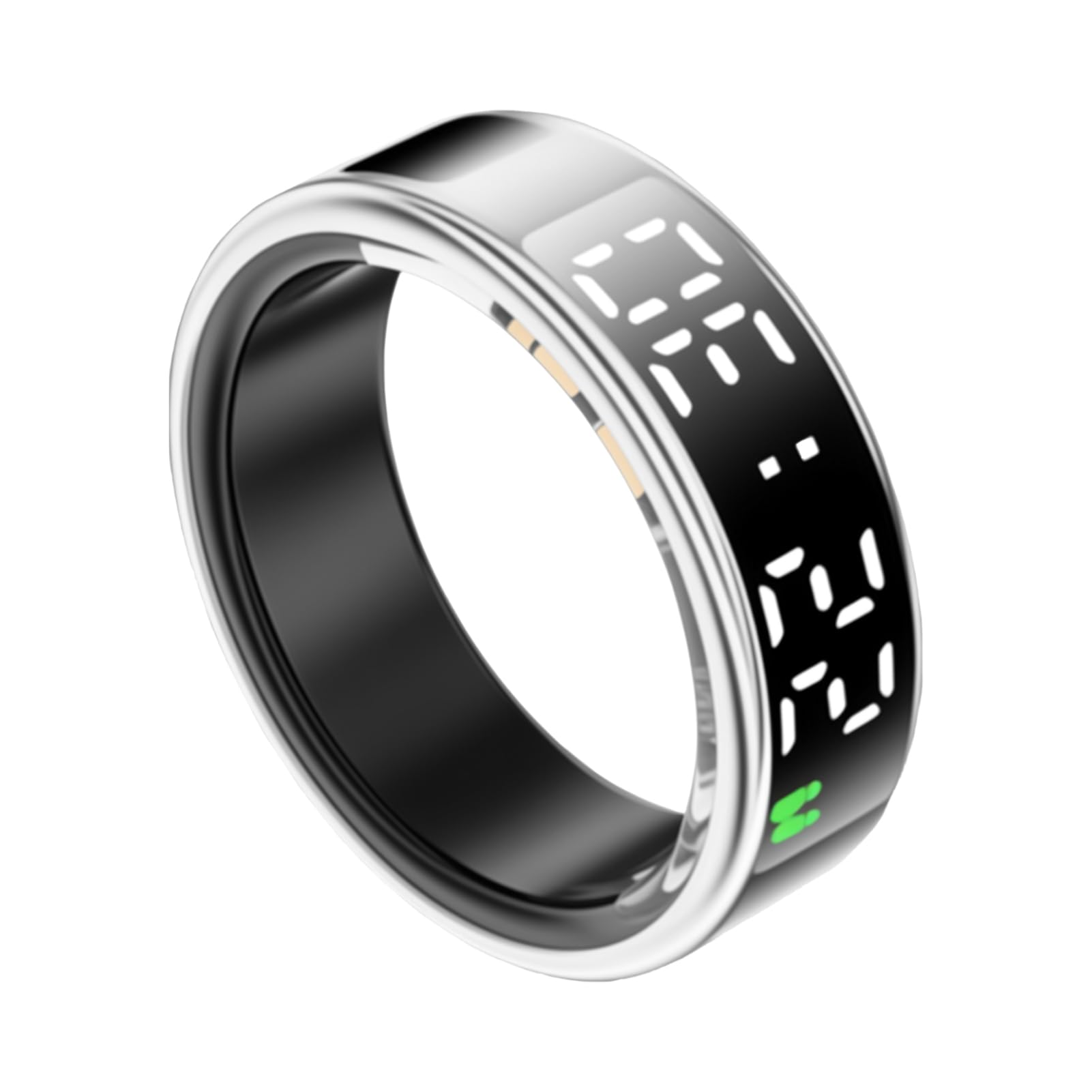 VBESTLIFE Anneau intelligent, tracker d'activité à écran tactile, plusieurs modes sportifs IP68 étanche, pour les cycles de marche, la course à pied, synchronisation du compteur de temps (ID 19,9 mm