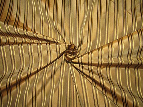 Tissu taffetas 100 % soie marron doré au mètre laize 137cm pour rideaux et robes