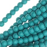 Turquoise Gem Round Beads 4mm / 16 Inch Strand