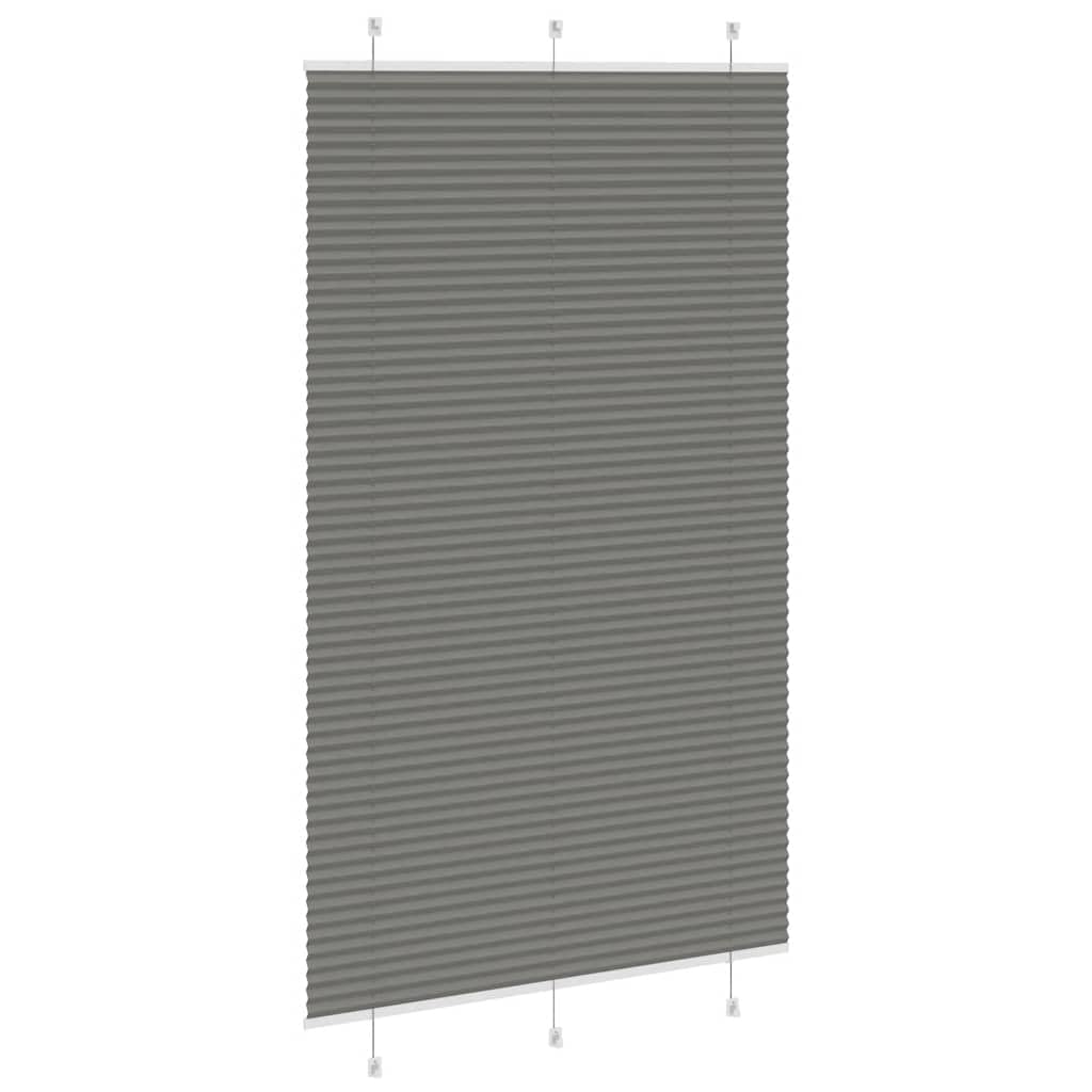Store plissé Anthracite 120x200 cm Largeur Tissu 119,4 cm Store zébré Occultation légère Protection Solaire Salon Chambre Bureau Montage Mural sans perçage