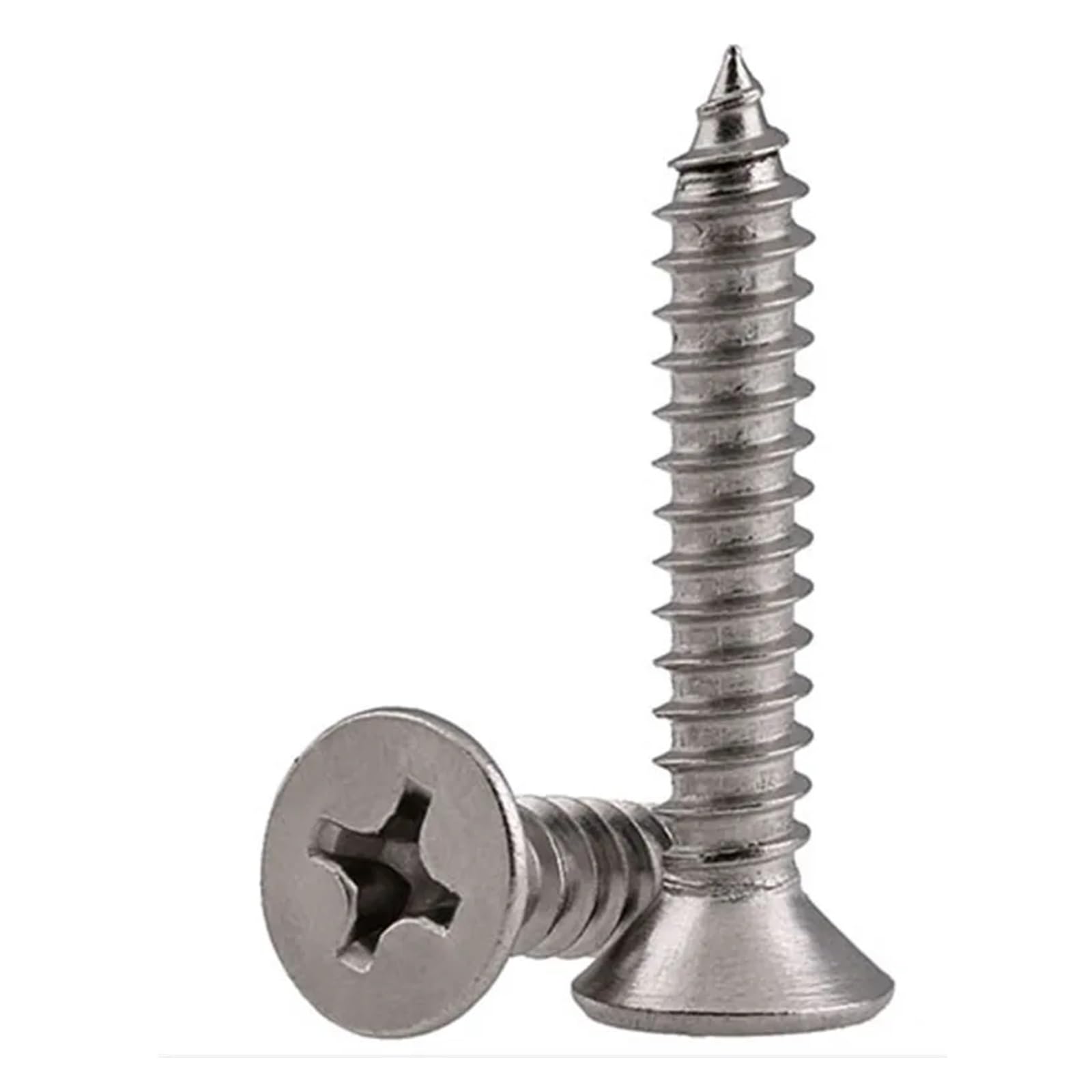 20 tornillos, M4, M5 316 de acero inoxidable con cabeza avellanada en cruz, tornillos planos DIN 7982 ISO 7050 (M5, 12 mm)