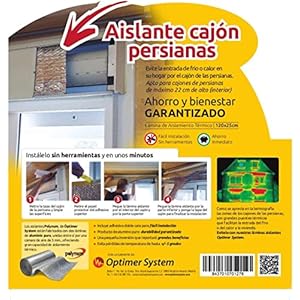 Optimer Home – Thermische isolatie voor rolluikkasten – 1,20 x 0,25 m – zelfklevende warmte-isolatie beschermt tegen kou en hitte – Isolatiebox