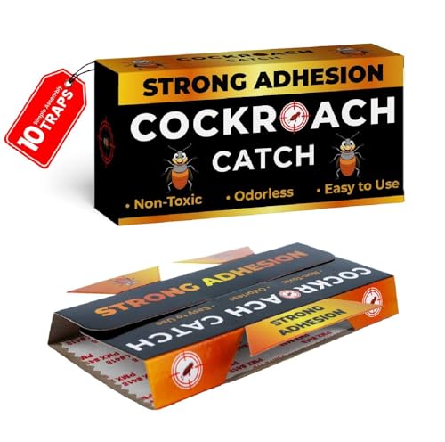 Image of CRIYALE Cockroach Trap | Strong Insect Roach, Safe and Easy to Use | Irresistible to Cockroaches Control for Indoor & Outdoor | Non-Toxic & Eco-Friendly Trap Sheets | Perfect Home & Kitchen (10 Traps)