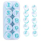 Nuoda 0-9 Numbers Cake Mold,Fondant Cookies Plunger Cutter Mold,DIY Chocolate Sugarcraft Stamp Impre