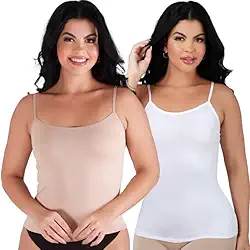 Kit 2 Regatas Alça Fina Feminina Camiseta Segunda Pele Anágua Underwear Conforto Não Marca