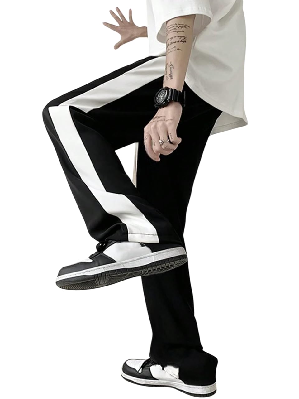 dockstreet Men's/Unisex || Open Bottom || Stretchable || Drawstring Bottom Drawstring Pure Cotton Stretchable Baggy Jogger Pants