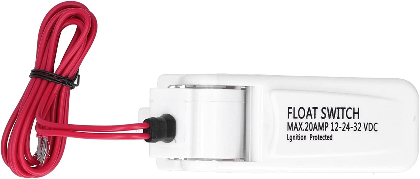 Automatic Boat Bilge Pump Float Switch, DC 32V/24V/12V 20A Electric Safety Bilge Pump Float Switch for Electronic Engineering, Ignition Protected