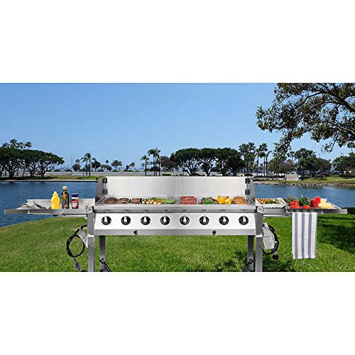 A1. num. 6307. Cry. 1.. Commercial 8 Brenner CIAL 8 Stahl Event ainle Catering Gas BBQ caterin 304 Edelstahl LL PL GRILL Plus Cover Ver..