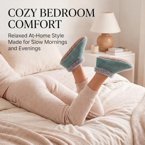Image of Cozylook Fuzzy Slippers for Women Indoor Soft Sole Slipper Socks | Warm plush feel, non slip grippers, easy step-in, flexible bottom, bedroom and home wear