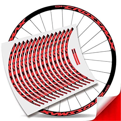 Kit Pegatinas Bicicleta Stickers LLANTA Mavic Crossmax Pro Carbon 29'' MTB BTT B (Rojo Reflectante)