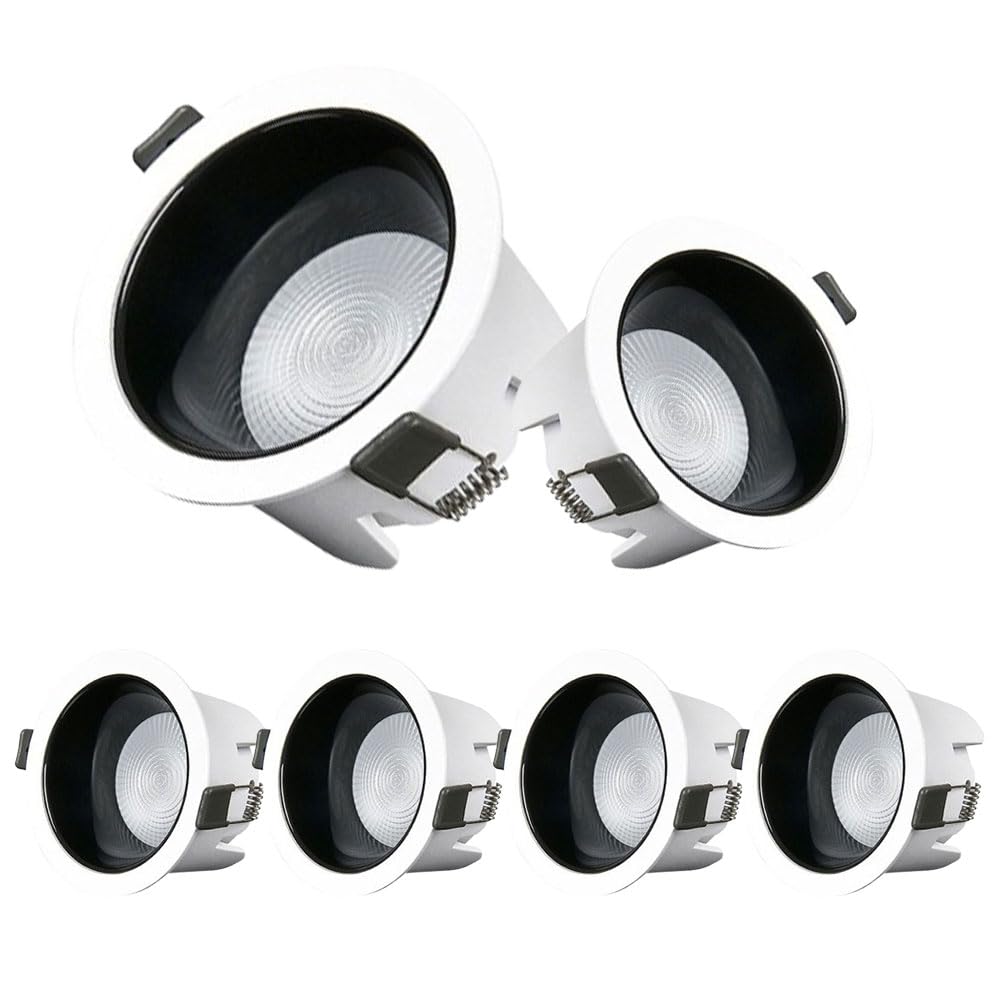 ASerZenith 6 Pack Dimmable Led Recessed Downlight, 12W Low Profile Ceiling Light Fixture,Simple Retrofit Installation - No Flicker, 3000K/4000K/6000K Anti-Glare Led Can Lights,Black