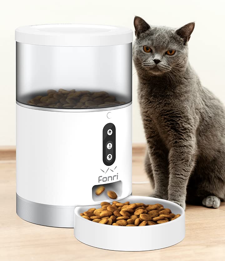 Fonri Kedi Köpek Akıllı Mama Kabı, Otomatik, Wifi, 4lt, Uzaktan Kontrol, Porsiyon Ayarlı