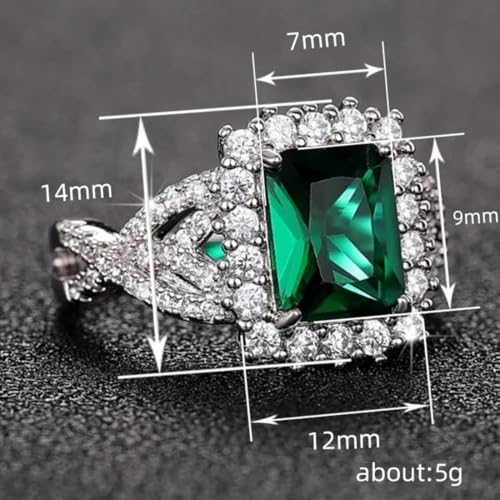 Green Cubic Zirconia Statement Ring Personalized Accessory Ideal for Women's Daily Casual Wear Party Prom Holiday Anniversary Love Jewelry Gift3