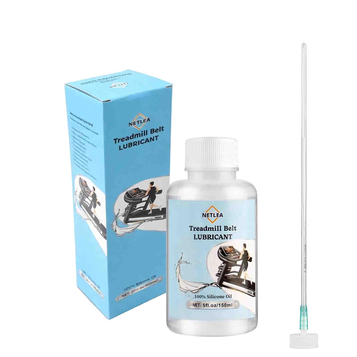 100% Pure Silicone Treadmill Belt Lubricant 5 fl.oz Bottle - High Temp Resistant Treadmill Oil with Easy-Use Applicator Tube & Twist Cap (5fl.oz)