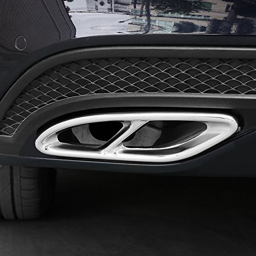 2 x Pot d'échappement en acier Coque Tond W213 W205 W246 C292 GLE GLS GLC A B C E Class Car-styling Cover