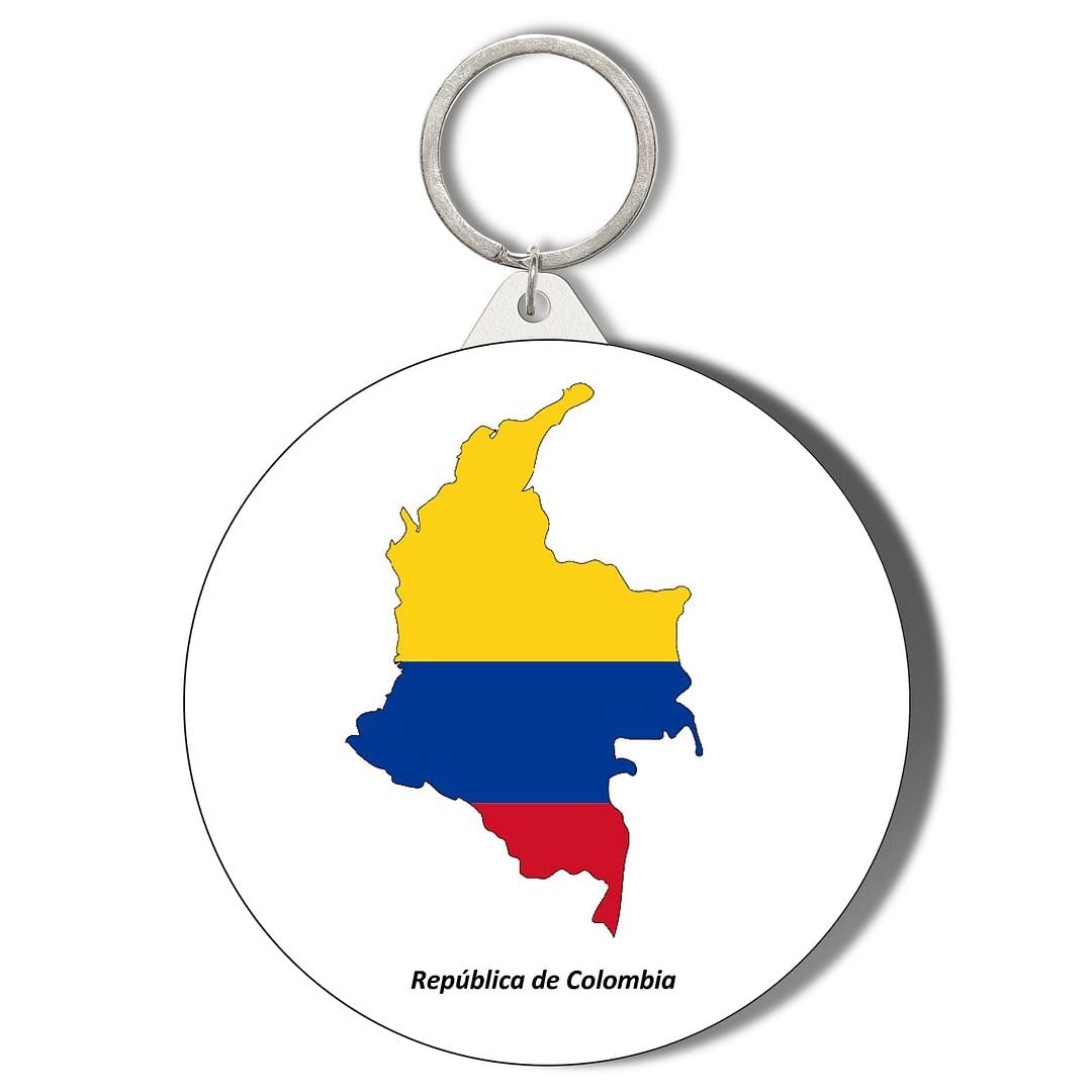 Gift Insanity White Colombia Mapped 45Mm Short Chain Mirror Keyring