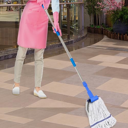 Image of 4 Pieces Mop Head Replacement Heavy Duty Commercial Mop Heads Wet Industrial String Cotton mop Cotton Looped End String Head Refill (White)