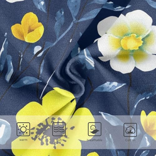 Cotton Girls Underwear Toddler Floral Yellow White Flowers Dark Blue Cute Panties Girl Florals Underpants Briefs 2t3