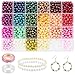 EUES 6mm Perlen Bunte, 1400+ Beads for Jewellery Making, Bunte Perlen zum Auffädeln Erwachsene für DIY Perlen Set Schmuck Bracelet Making Kit, Feiertage, Partys, Weihnachten Making günstig Kaufen-EUES 6mm Perlen Bunte, 1400+ Beads for Jewellery Making, Bunte Perlen zum Auffädeln Erwachsene für DIY Perlen Set Schmuck Bracelet Making Kit, Feiertage, Partys, Weihnachten