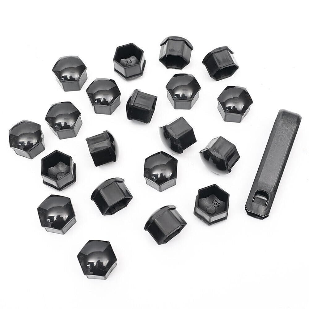 ZXBL Bouchon D'Écrou De Roue Pour BMW 1 Series F40 4 Door 2019-2023, 20pcs 17mm/19mm/21mm Cache-Écrous Bouchons Boulons Roue Voiture Ensemble Outil, Black-17mm